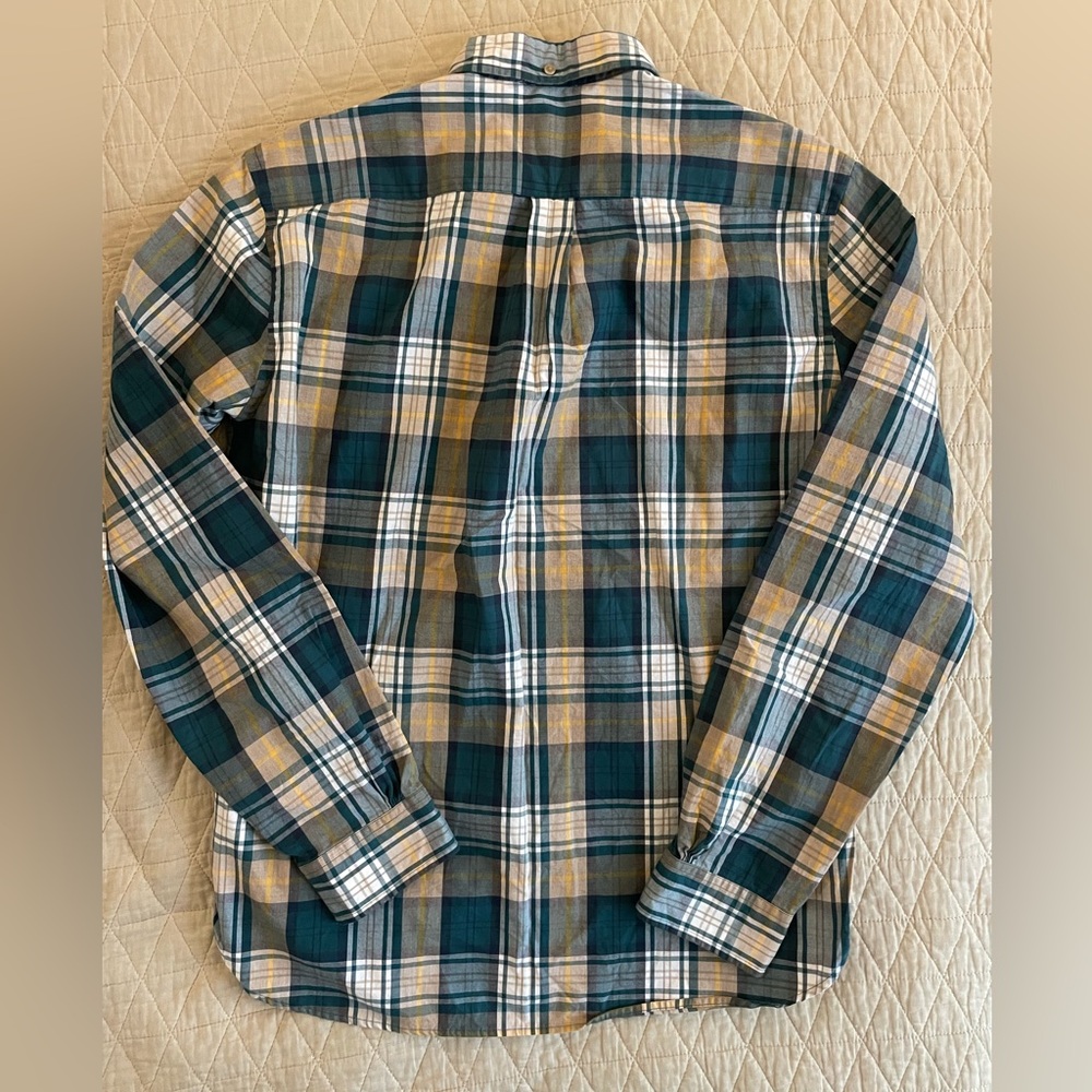 Brooks Brothers Red Fleece Plaid Print Button Down Sport Shirt in Green Size L - Picture 5 of 5